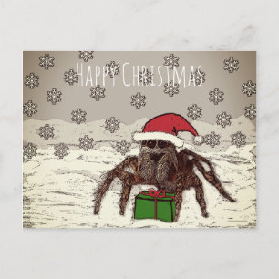 Postal de Navidades de araña feliz