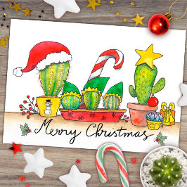 Postal de Navidades de Cactus por Nicole Janes