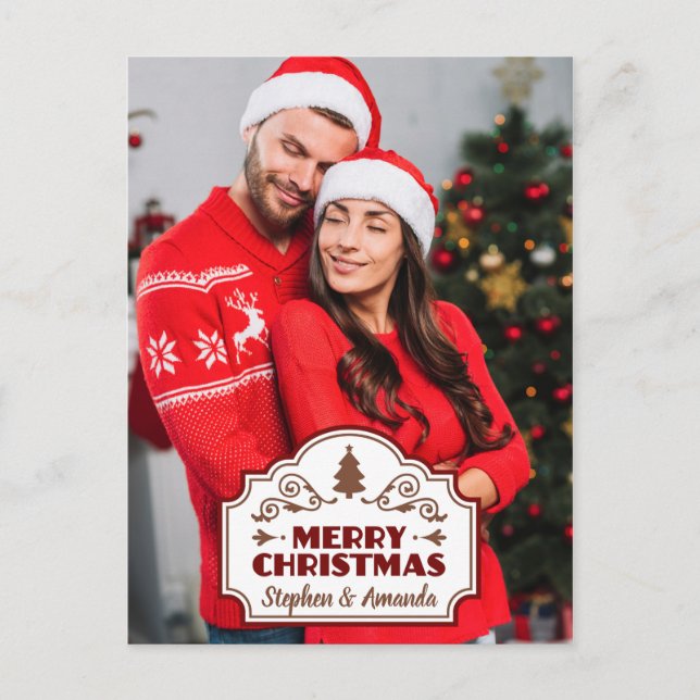 postal de Navidades de foto y nombres de personali (Anverso)