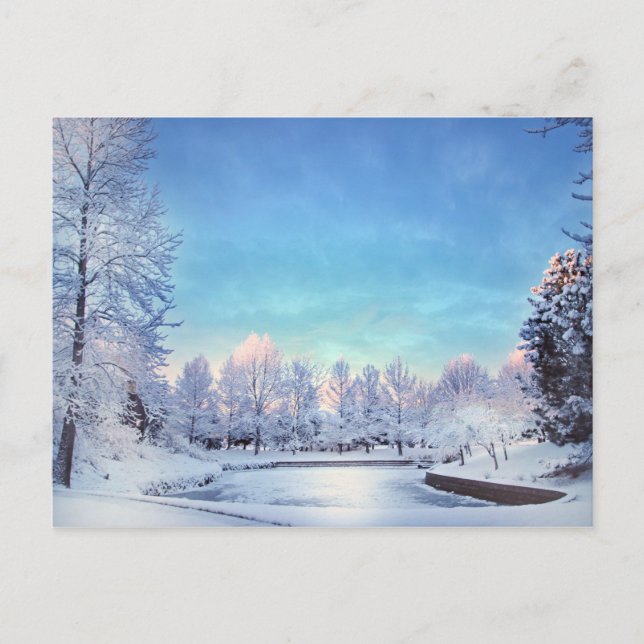 Postal de Navidades de la escena invernal de Wonde (Anverso)
