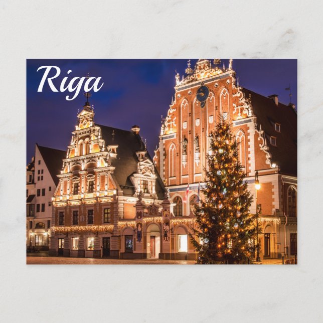 Postal de navidades de la postal de Riga (Anverso)