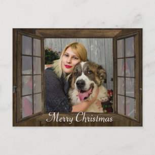 Postal de Navidades de la ventana de fotos persona