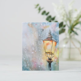 postal de Navidades de luz de color de agua