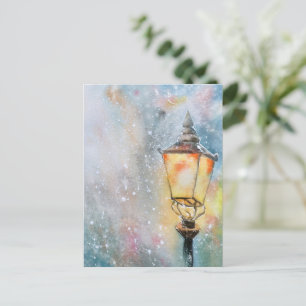 postal de Navidades de luz de color de agua