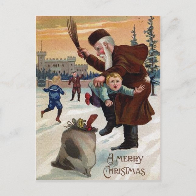 Postal de Navidades de niños malos (Anverso)