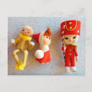postal de NAVIDADES de ornamentos ELF antiguos