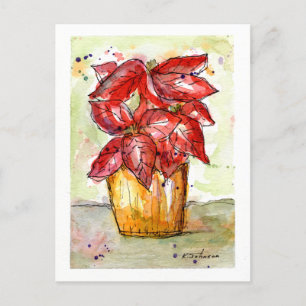 Postal de Navidades de Poinsettia