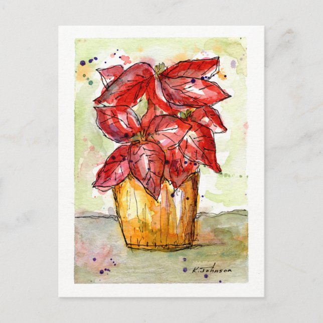 Postal de Navidades de Poinsettia (Anverso)