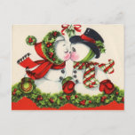 Postal de Navidades de Snowman<br><div class="desc">¡Hermosas postales de Navidades victorianos! ¡Busca un franqueo que coincida! Todas las imágenes han sido cuidadosamente restauradas para obtener la mejor calidad de impresión. ¡Fácil de personalizar!</div>