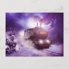 postal de Navidades de trenes de época