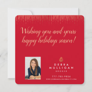 Postal de Navidades de vacaciones de Realtor Broke