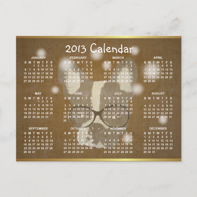 Postal de Navidades del calendario del Bulldog fra (Anverso)
