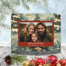 Postal de Navidades fotográficos de árbol de Navid