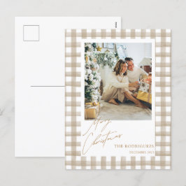 Postal de Navidades fotográficos de Beige