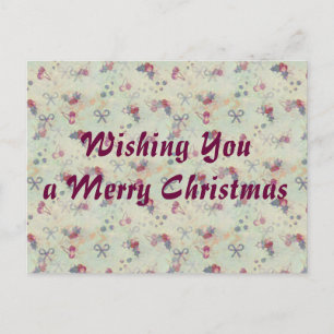 postal de Navidades Holly, Cherries y Bows