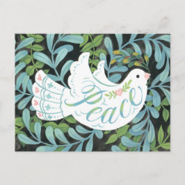 Postal de Navidades ilustrados de Peace Dove