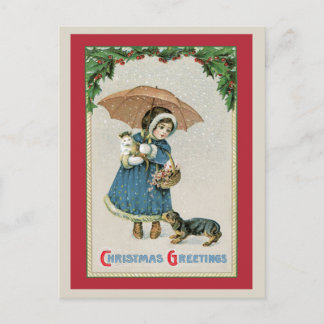 Postal de navidades: postal navideña vintage