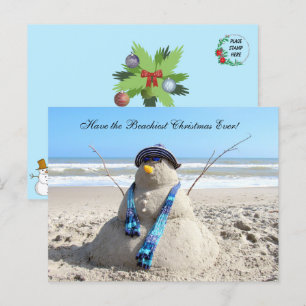Postal de Navidades Snowman de Florida