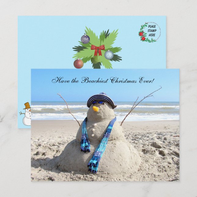 Postal de Navidades Snowman de Florida (Anverso / Reverso)