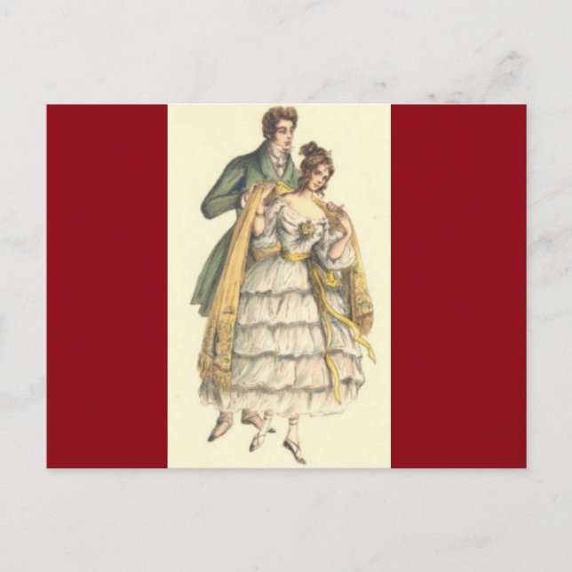 Postal de Navidades victorianos de la pareja de mo (Anverso)