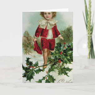 Postal de Navidades victorianos que representa a u