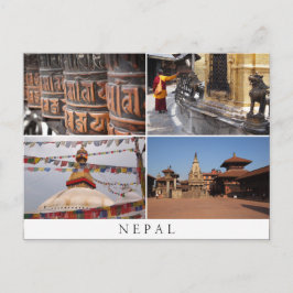 Postal de Nepal collage religioso