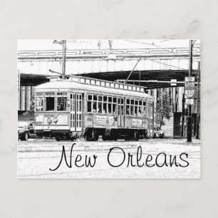Postal de New Orleans - coche de carretilla