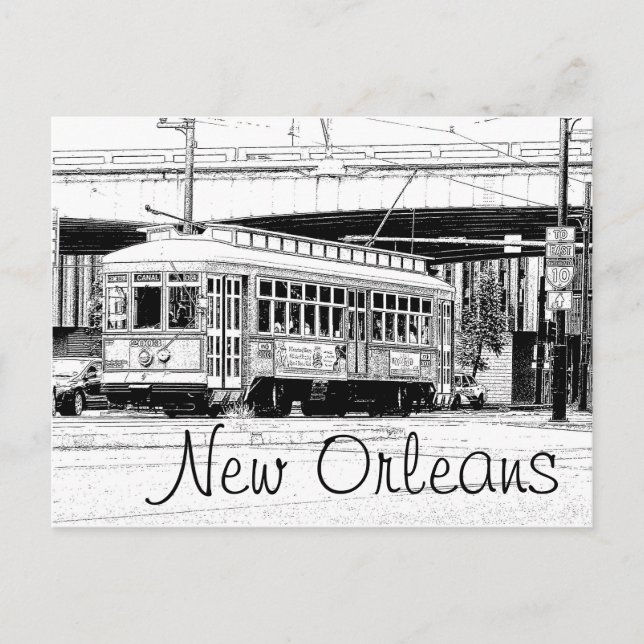 Postal de New Orleans - coche de carretilla (Anverso)