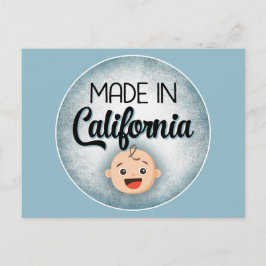 Postal de niño nuevo azul para bebé de California