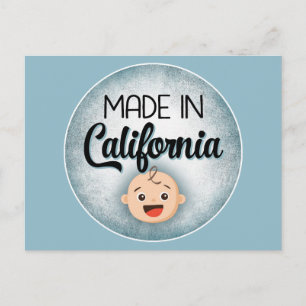 Postal de niño nuevo azul para bebé de California