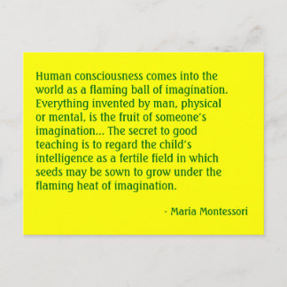 Postal de no. 4 de la cita de Maria Montessori
