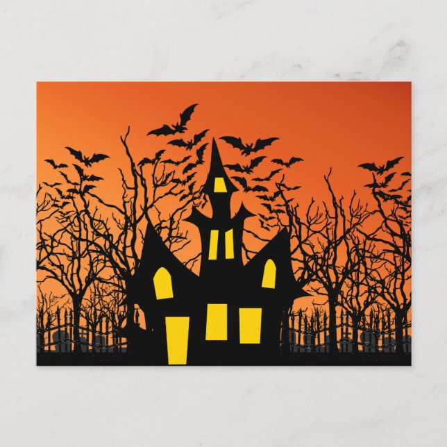 Postal de Noche de Halloween de Terror (Anverso)