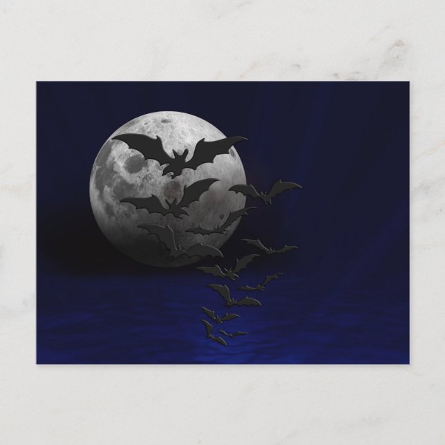 Postal de Noche de Halloween Espeluznante (Anverso)