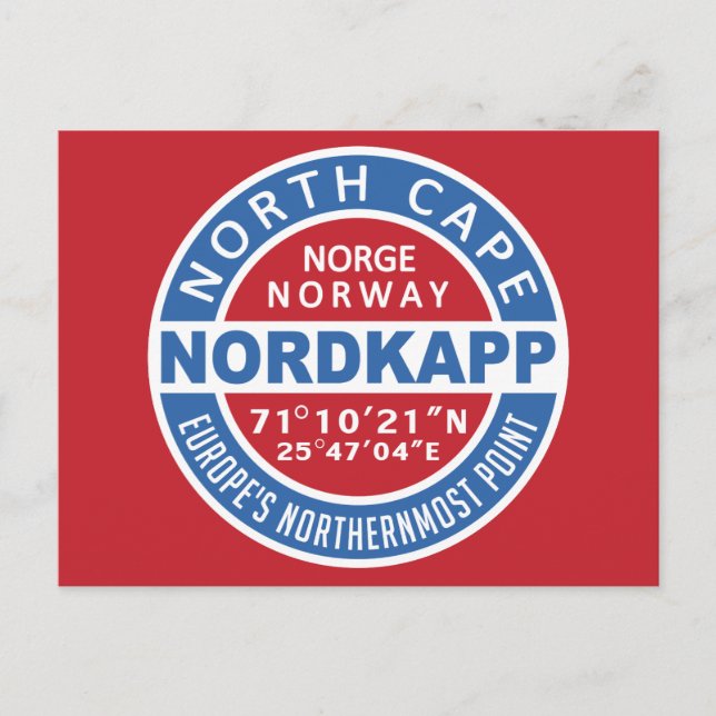 postal de NORDKAPP Noruega (Anverso)