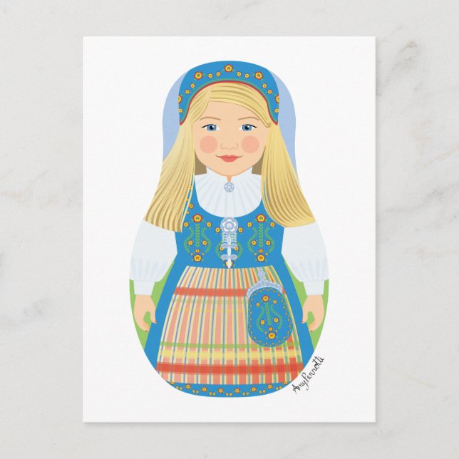 postal de Noruega Matryoshka (Anverso)