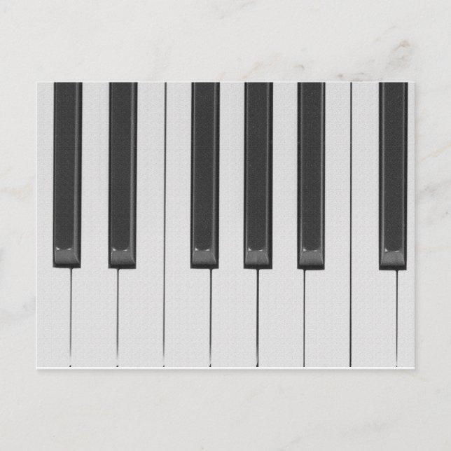 Postal de notas en blanco y negro (Anverso)