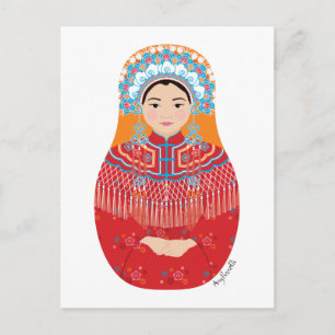 Postal de novia china Matryoshka