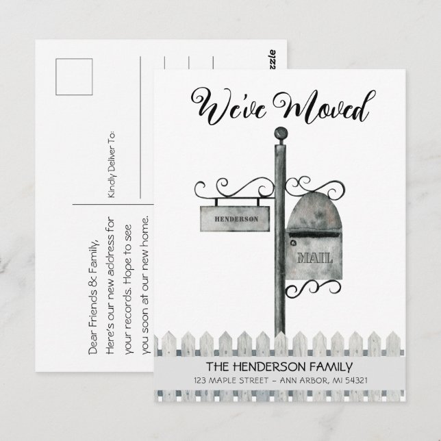 Postal de nueva Invitación móvil de buzón de corre (Anverso / Reverso)