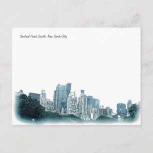 Postal de Nueva York de "Central Park South"