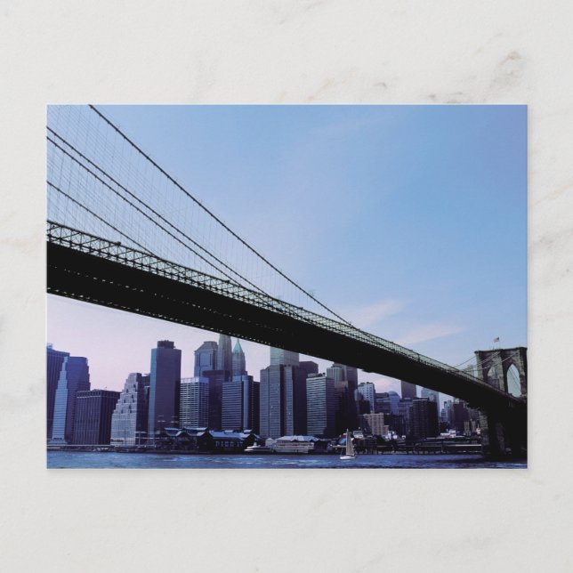 Postal de Nueva York del NYC Brooklyn Bridge Manha (Anverso)