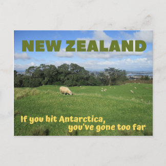 Postal de Nueva Zelanda — si golpeas la Antártida