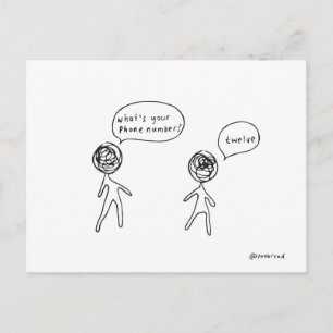 postal de número de teléfono