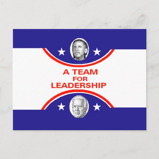 Postal de Obama Biden LeADERSHIP (Anverso)