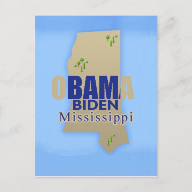Postal de Obama Biden MISSISSIPPI (Anverso)