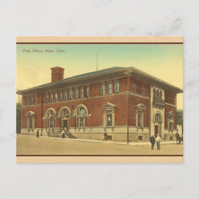 Postal de oficina postal de Akron Ohio (Anverso)