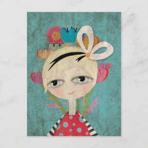 Postal de ojos azules rubios