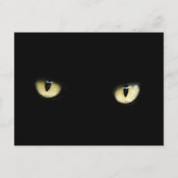 postal de ojos de gato negro