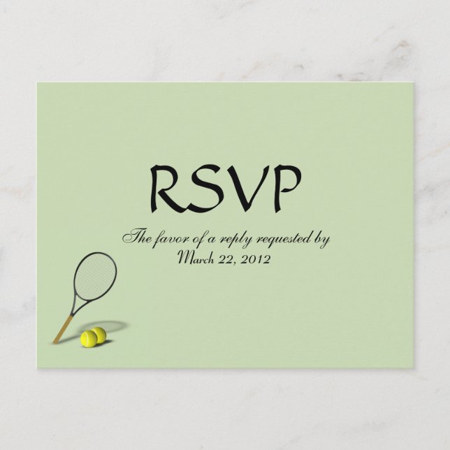 Postal de opciones de cena RSVP Tennis Sport (Anverso)