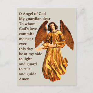 Postal de oración de ángeles de Guardian