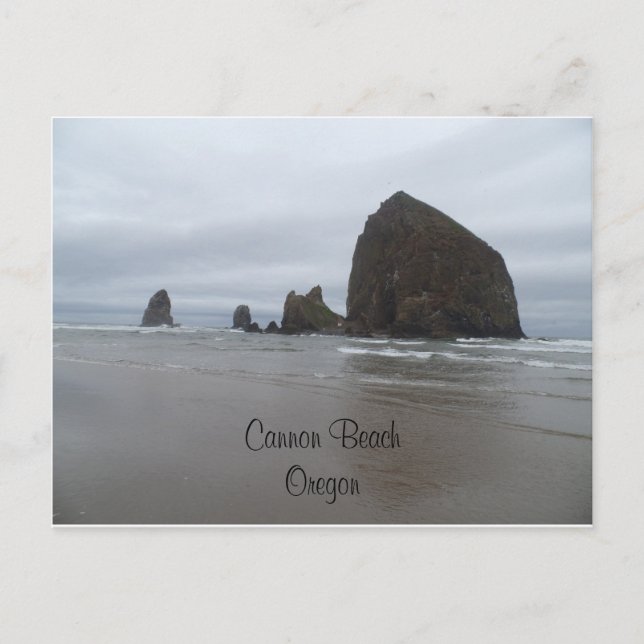 Postal de Oregon de la playa del cañón de la roca (Anverso)